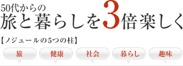 50代からの旅と暮らしを3倍楽しく【ノジュールの5つの柱】旅 健康 社会 暮らし 趣味